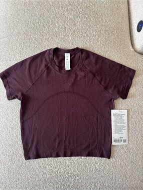 lululemon athletica Short Sleeve Cropped Crewneck Top - Plum